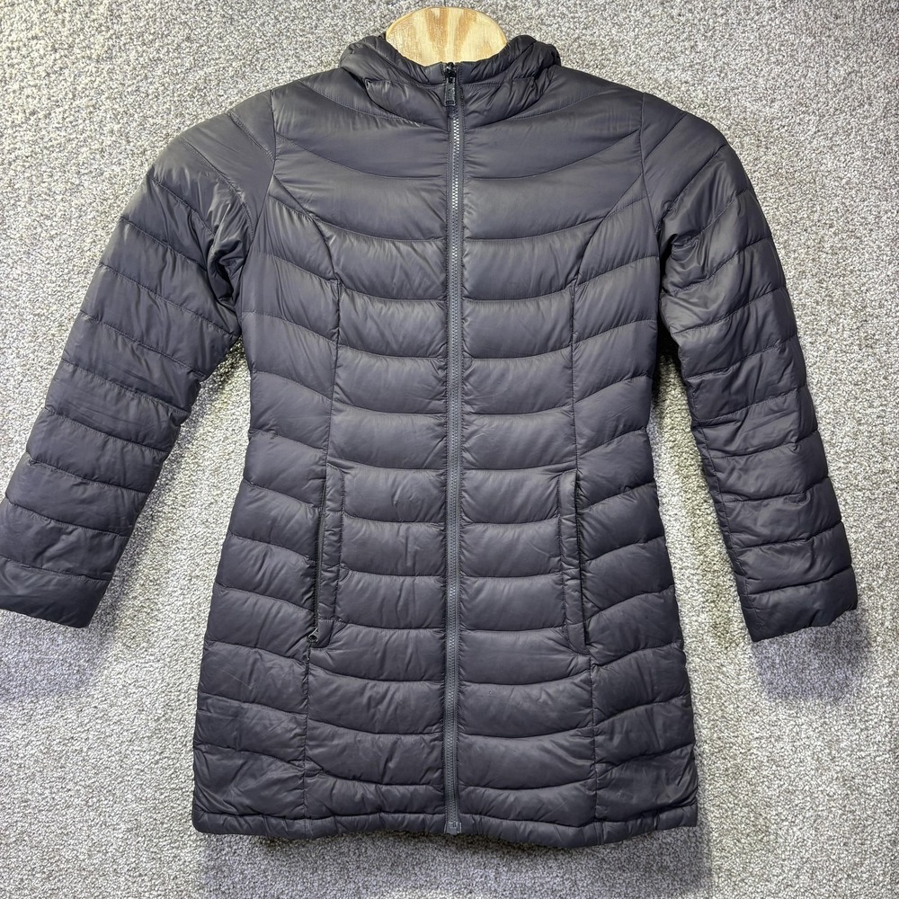 The North Face Jacket Womens Medium Gray 550 Down Hooded‎ Long Puffer Parka Coat